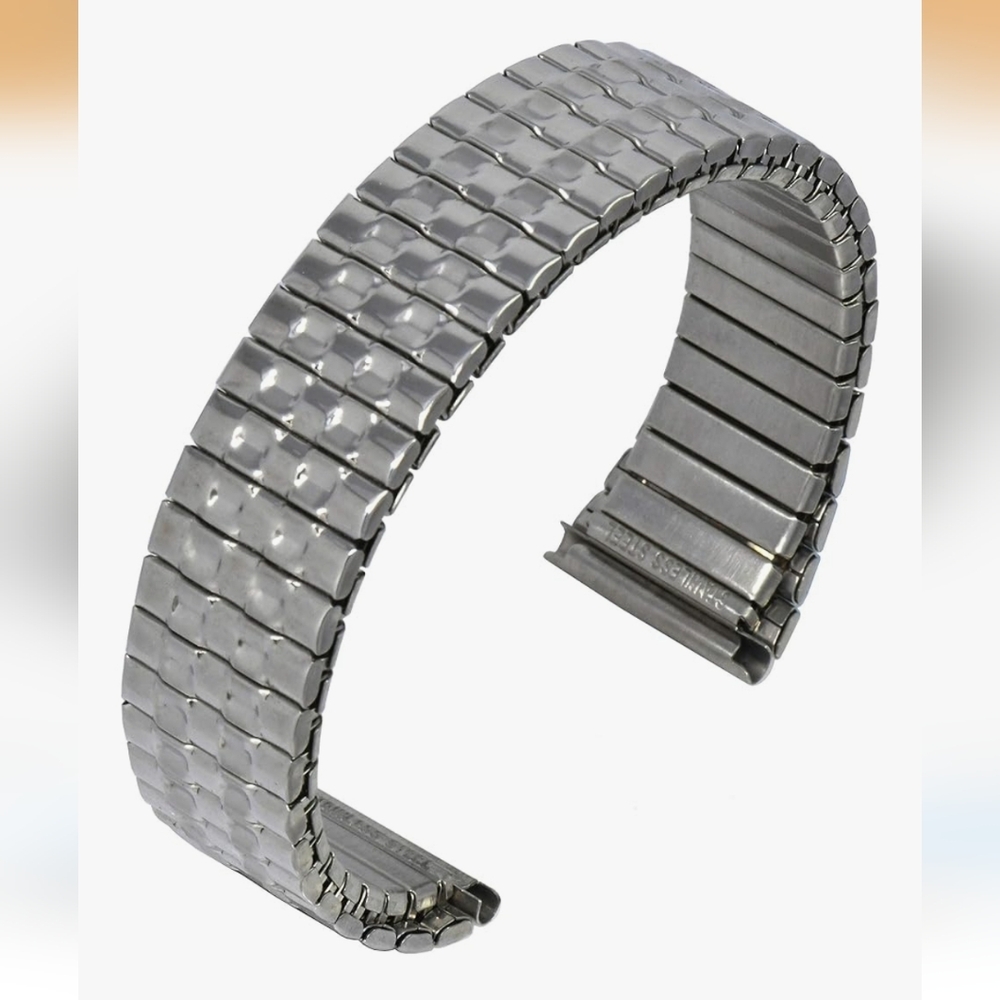 Timechant 20mm Stainless Steel Stretch Watch Band - Radial Expansion, No Buckle